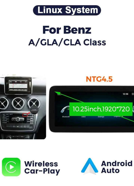 8 Core Android 14 Auto Radio Wireless CarPlay For Mercedes-Benz A-Class W176 GLA X156 CLA C117 DSP GPS 4G WIFI Multimedia Player