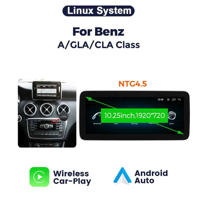 8 Core Android 14 Auto Radio Wireless CarPlay For Mercedes-Benz A-Class W176 GLA X156 CLA C117 DSP GPS 4G WIFI Multimedia Player