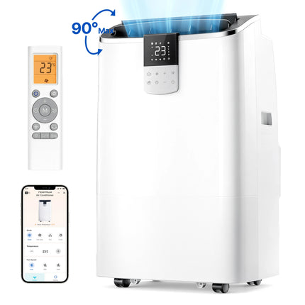 Condizionatore d'aria mobile 7000 BTU, 4-in-1, tubo di scarico, display, telecomando, kit per finestra, fino a 20 m², classe energetica A