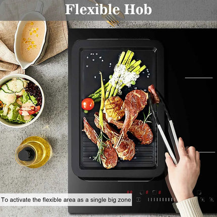 Karinear Built-in 4-Burner Induction Cooktop, electric Induction Hob with Flexzone, Slider Control, Timer, Boost Function, 7200W