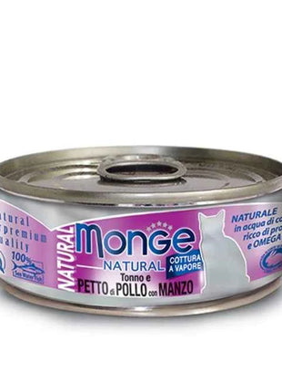 Monge Gatto, Natural Tuna 80gr-Chicken Chop Tuna with Beef