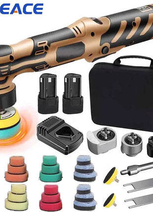 TKKEACE Cordless Mini Car Polisher 110-240V 12V Micro Cordless Scratches Killer DA/RO Car Polisher 11 Speed 1/2/3inch 30 Pads