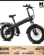 HX Q3 2000W Adult Electric Bike 48V 20AH E Bike 115N.m 20 Inch fat tire Electric Bicycle Removable Battery Foldable Ebike