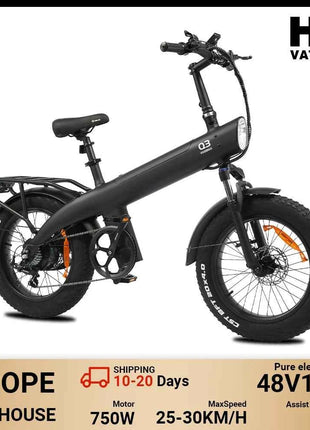 HX Q3 2000W Adult Electric Bike 48V 20AH E Bike 115N.m 20 Inch fat tire Electric Bicycle Removable Battery Foldable Ebike