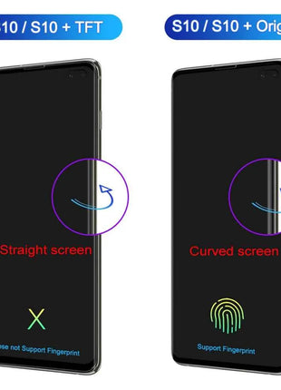 TFT con cornice per Samsung S10 Plus S10 + G975F Display LCD Touch Screen digitale per Samsung S10 G973F Parti di ricambio per schermo