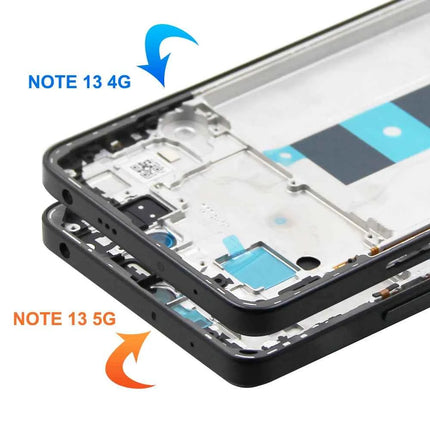 Testato AMOLED Nota 13 4G Display Con Cornice Per Xiaomi Redmi Nota 13 4G LCD 23129RAA4G Display Touch Screen Digitizer Assembly