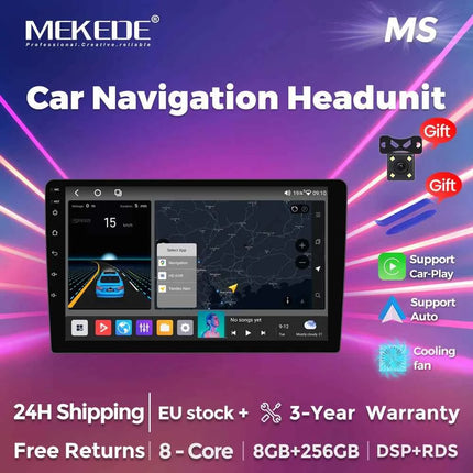 Mekede 9 / 10 inch Car Radio Universal Headunit 8G+256G TDA7851 Android 14 Navigation GPS Intelligent Systems Wireless Carplay