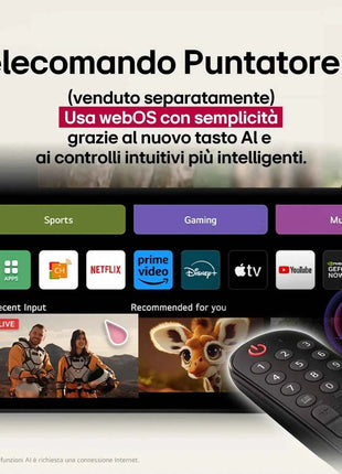 LG UHD 65 ", 4K Smart TV, 65UA73006LA, UA73 Series 2024, α7 Gen8 Processor, HDR10 Pro, FILMMAKER Mode, Game Optimizer, Wi-Fi, webOS 25, Alexa, bluetooth 5.1, 3 HDMI, 2 USB [Energy Efficiency Class F]
