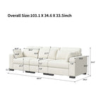 Modular corner Couch, 2/seater Couch, ribbed velvet padded with Couch-converted footed living room