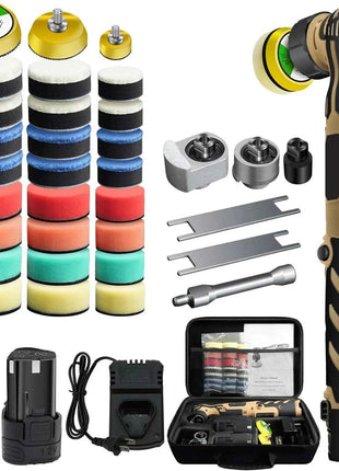 TKKEACE Cordless Mini Car Polisher 110-240V 12V Micro Cordless Scratches Killer DA/RO Car Polisher 11 Speed 1/2/3inch 30 Pads