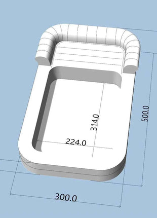 Piscina Gonfiabile Grande 5x3m in PVC Resistente con Lettino, Lussuosa Piscina Gonfiabile per Divertimento Familiare in Giardino per Adulti e Bambini