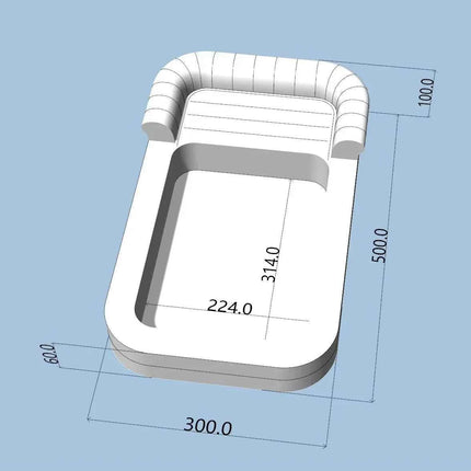 Piscina Gonfiabile Grande 5x3m in PVC Resistente con Lettino, Lussuosa Piscina Gonfiabile per Divertimento Familiare in Giardino per Adulti e Bambini