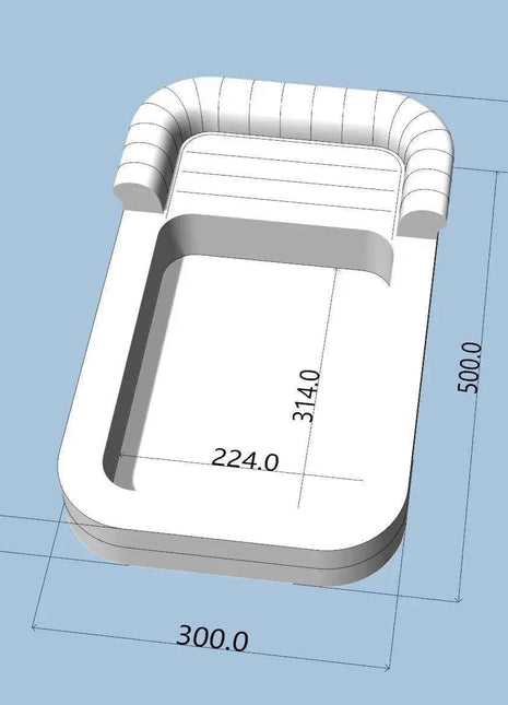Piscina Gonfiabile Grande 5x3m in PVC Resistente con Lettino, Lussuosa Piscina Gonfiabile per Divertimento Familiare in Giardino per Adulti e Bambini