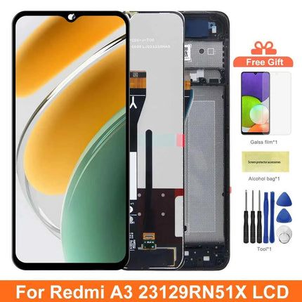 Schermo da 6,71 "per Xiaomi Redmi A3 23129RN51X Display LCD Touch Screen digitale con cornice fpr Parti di ricambio per schermo Redmi A3