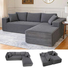 COMHOMA 105 ”Modular Sofa L-Shaped Couch Cord Fabric Chaise Longue For living room No Assembling Required