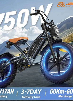 JANSNO X50 Adults Electric Bike 750/250W 48V17AH Removable battery Fat Tire 20" Off Road Mountain Ebike 25MPH Electric Bicycle