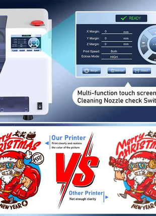 A3 Plus XP600 DTF Printer,Direct to Film,2X-Speed Compared to L1800,5" LED Multi-Function Display,Film Cutter,For Small Business