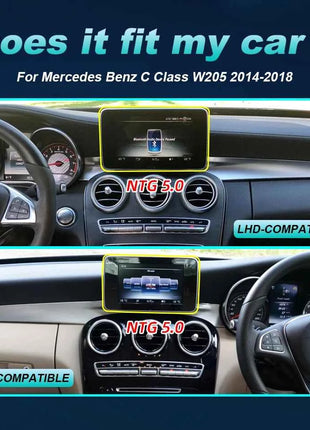 Android 14 Wireless CarPlay For Mercedes Benz C Class W205 Screen Android Auto Multimedia Navigation GPS SWC DSP 4G WiFi