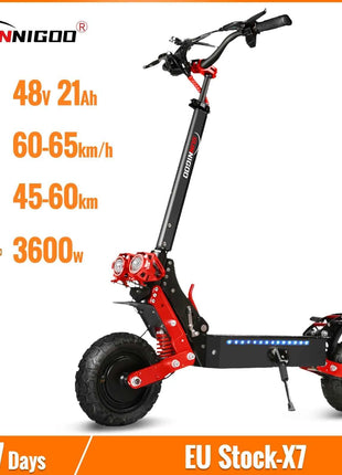 Dual Motor Electric Scooter Max Speed 60-65km/h Range 45-55km C-Type Shock Absorption 11inch Off-Road Tires Foldable Escooter