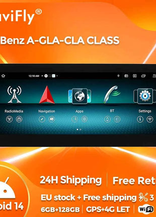 8 Core Android 14 Auto Radio Wireless CarPlay For Mercedes-Benz A-Class W176 GLA X156 CLA C117 DSP GPS 4G WIFI Multimedia Player