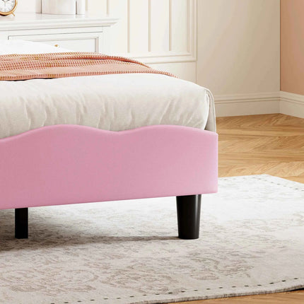 Rosahqnda kids bed rack 90*200cm light adjustable headboard butterfly bed pad bed single bed girls bed