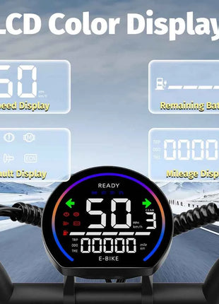 DEEPOWER S20 Electric Bicycle 1500W 48V 20Ah Off-Road Electric Bike LCD Display 20-inch Wide Tires 7-Speed All-Terrain Ebike