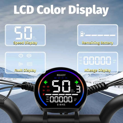 DEEPOWER S20 Electric Bicycle 1500W 48V 20Ah Off-Road Electric Bike LCD Display 20-inch Wide Tires 7-Speed All-Terrain Ebike