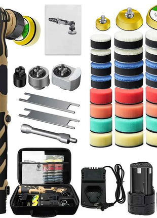 TKKEACE Cordless Mini Car Polisher 110-240V 12V Micro Cordless Scratches Killer DA/RO Car Polisher 11 Speed 1/2/3inch 30 Pads