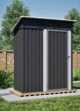 Casetta da Giardino Metallo 6x8 FT - Doppia Porta, Serratura e Pavimento Incluso