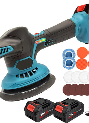 Lucidatrice per Auto Senza Fili da 150mm, 6 Velocità Variabili, Macchina Elettrica al Litio per Lucidatura e Ceratura, Levigatrice per Riparazioni, Kit Utensili Elettrici Ricaricabili per Batterie Makita