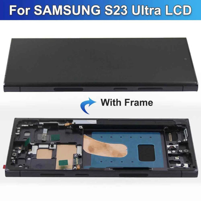 6.78 ''AMOLED Per Samsung S23 Ultra Display LCD Touch Screen Digitizer Assembly Per S23 Ultra S918 S918B S918U Display Con Telaio