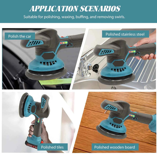 Cordless Car Polisher 6 Gears Adjustable Auto Electric Waxing Sanding Sealing Glaze Polishing Power Tool For Makita 21V Battery