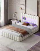 MINGZHE trunk bed with box trunk, Double upholstered bed with slatted box, 2-person bed with LED and USB