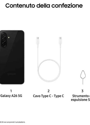 Samsung Galaxy A26 5G 6 + 128GB Black | 120Hz Super AMOLED Screen + 50MP Camera with OIS | 5000mAh Battery and Android 15