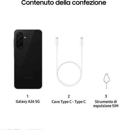 Samsung Galaxy A26 5G 6 + 128GB Black | 120Hz Super AMOLED Screen + 50MP Camera with OIS | 5000mAh Battery and Android 15