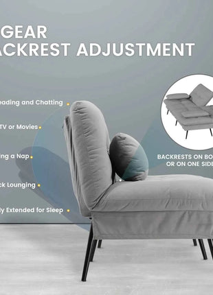 COMHOMA Fold-out Futon Cover Sofa Sleeper Sleeper Fits Corner Sofa 3-Seater Guest Sofa with Adjustable Backrest fabric