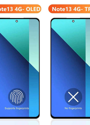 Schermo AMOLED per Xiaomi Redmi Note 13 4G 23129RAA4G 23124RA7EO Display LCD Touch Screen digitale con cornice per Redmi Note 13 4G