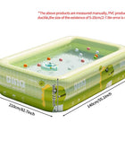 Reinforced PVC Rectangular Inflatable Pool Set with Pump, Swim Rings, and Float for Summer Garden