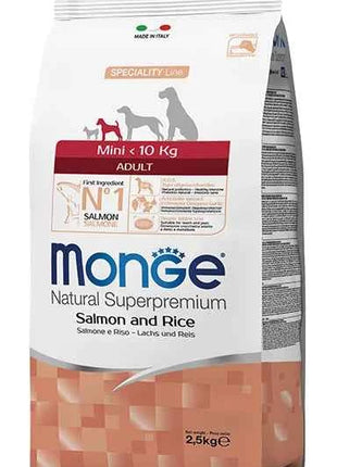 Monge Natural Small Dog, Croquettes-Adult, Salmon and Rice 800gr