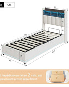 MINGZHE double bed 90/140/160x200 cm/140x190cm with LED USB, metal structure, velvet, mattress not included