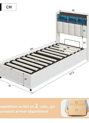 MINGZHE double bed 90/140/160x200 cm/140x190cm with LED USB, metal structure, velvet, mattress not included
