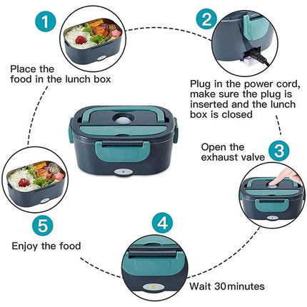 1.5L 60W Electric Lunch Box Food Warmer Portable Food Heater for Car Or Home Leak Proof Lunch Heating Microwave for Truckers