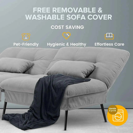 COMHOMA Fold-out Futon Cover Sofa Sleeper Sleeper Fits Corner Sofa 3-Seater Guest Sofa with Adjustable Backrest fabric