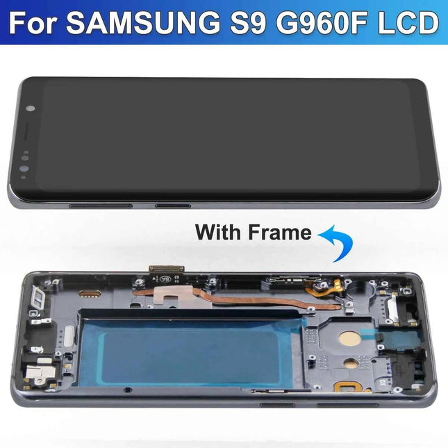 AMOLED/TFT LCD Per Samsung S9 G960 G9600 G960F Display Touch Screen Digitizer Assembly Sostituzione Con Telaio