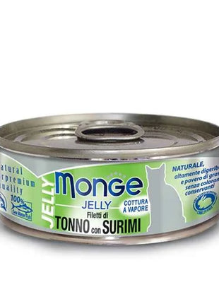 Monge Cat Tuna in Jelly Can-Fillets of Tuna and Surimi 80gr