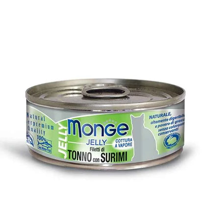 Monge Cat Tuna in Jelly Can-Fillets of Tuna and Surimi 80gr