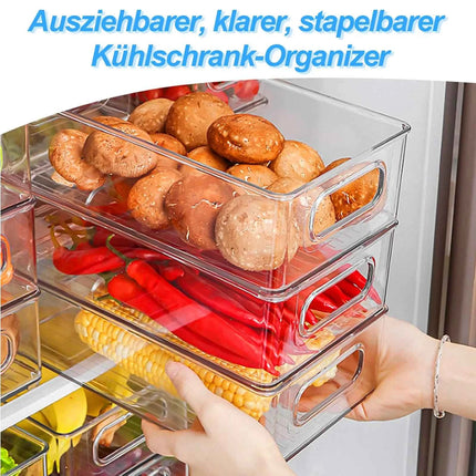 Fridge Organizer, Set of 6/10, Stackable Storage Box with Handle, Fridge Organizer Set, Fridge Box Set for Kitchens Cabinets
