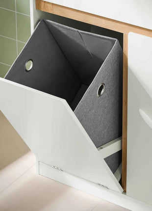 SoBuy BZR79 Bathroom Cabinet with laundry basket and Drawer, with door and tilting system 71x33x85cm
