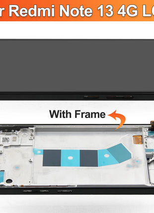 Testato AMOLED Nota 13 4G Display Con Cornice Per Xiaomi Redmi Nota 13 4G LCD 23129RAA4G Display Touch Screen Digitizer Assembly