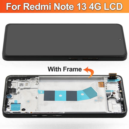 Testato AMOLED Nota 13 4G Display Con Cornice Per Xiaomi Redmi Nota 13 4G LCD 23129RAA4G Display Touch Screen Digitizer Assembly